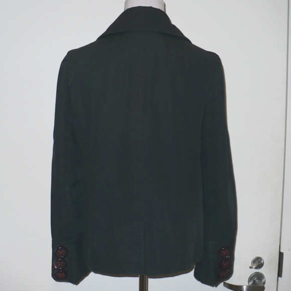 MARC JACOBS Puff-Sleeve Oversize Statement Button Black Cotton Canvas Pea Coat M - Picture 6 of 10